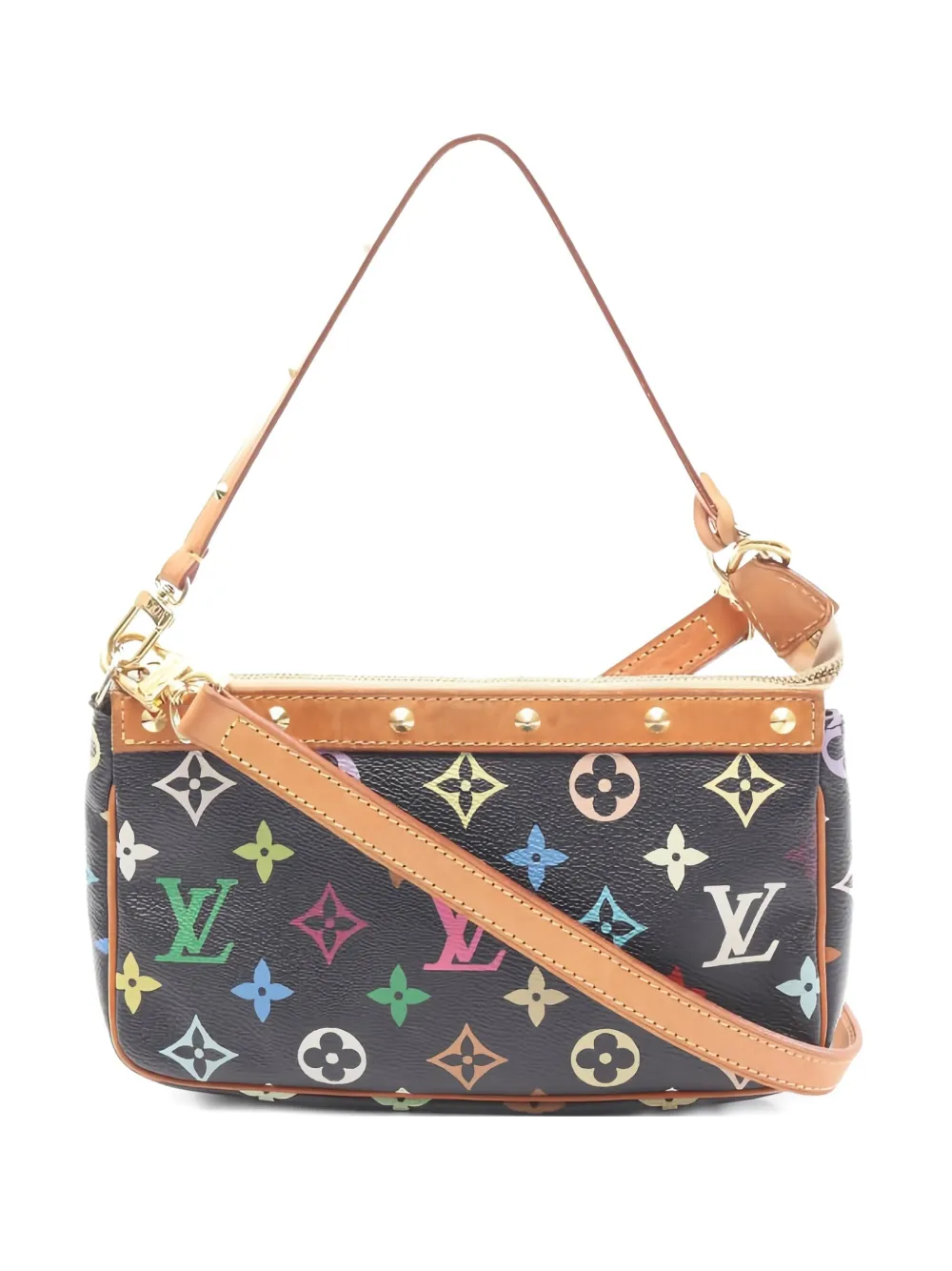 Pre-owned Louis Vuitton X Takashi Murakami 2003 Monogram Shoulder Bag In Black
