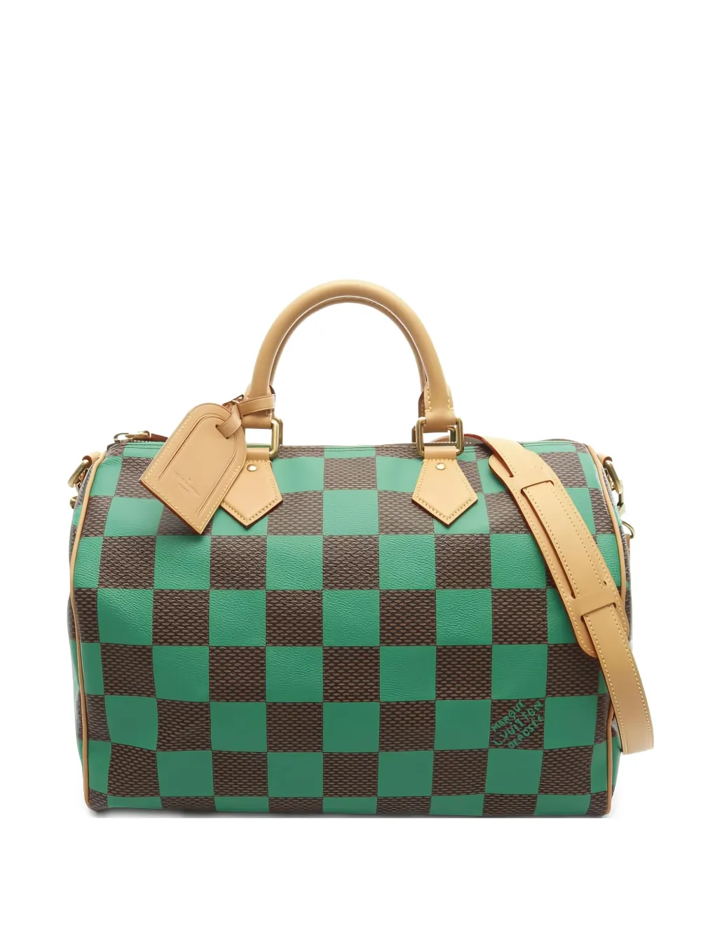 Louis Vuitton Pre-Owned 2021 スピーディ 40 バンドリエール ダミエ ハンドバッグ - グリーン Louis Vuitton Pre-Owned 2021 スピーディ 40 バンドリエール ダミエ ハンドバッグ - グリーン