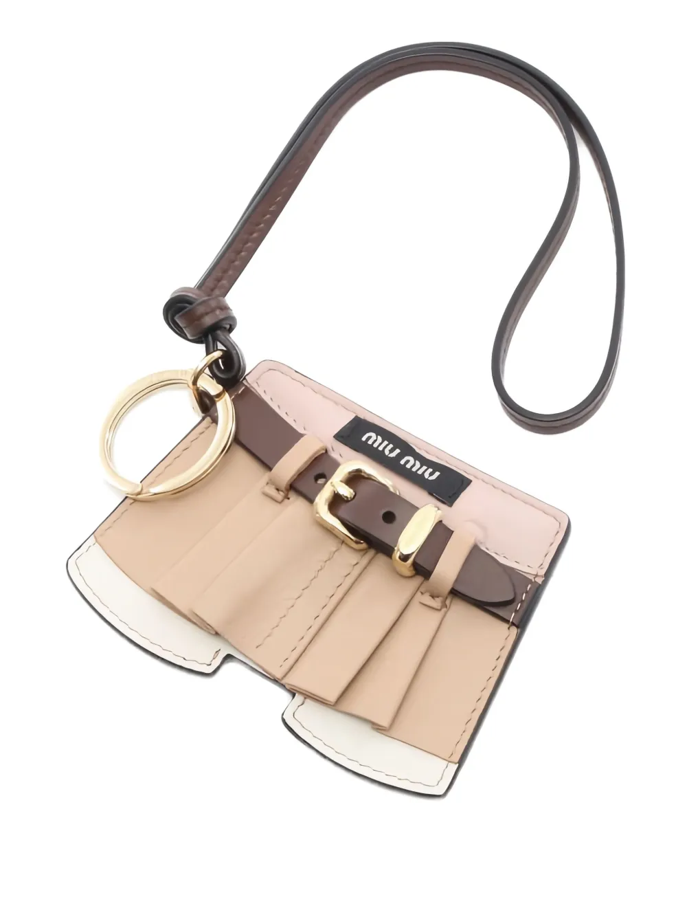 Miu Miu Pre-Owned 2020s trick key charm mirror bag accessories | Brown | Image 1