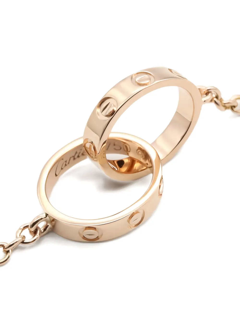 Pre-owned Cartier 2010s 18k Rose Gold Baby Love Necklace In Pink