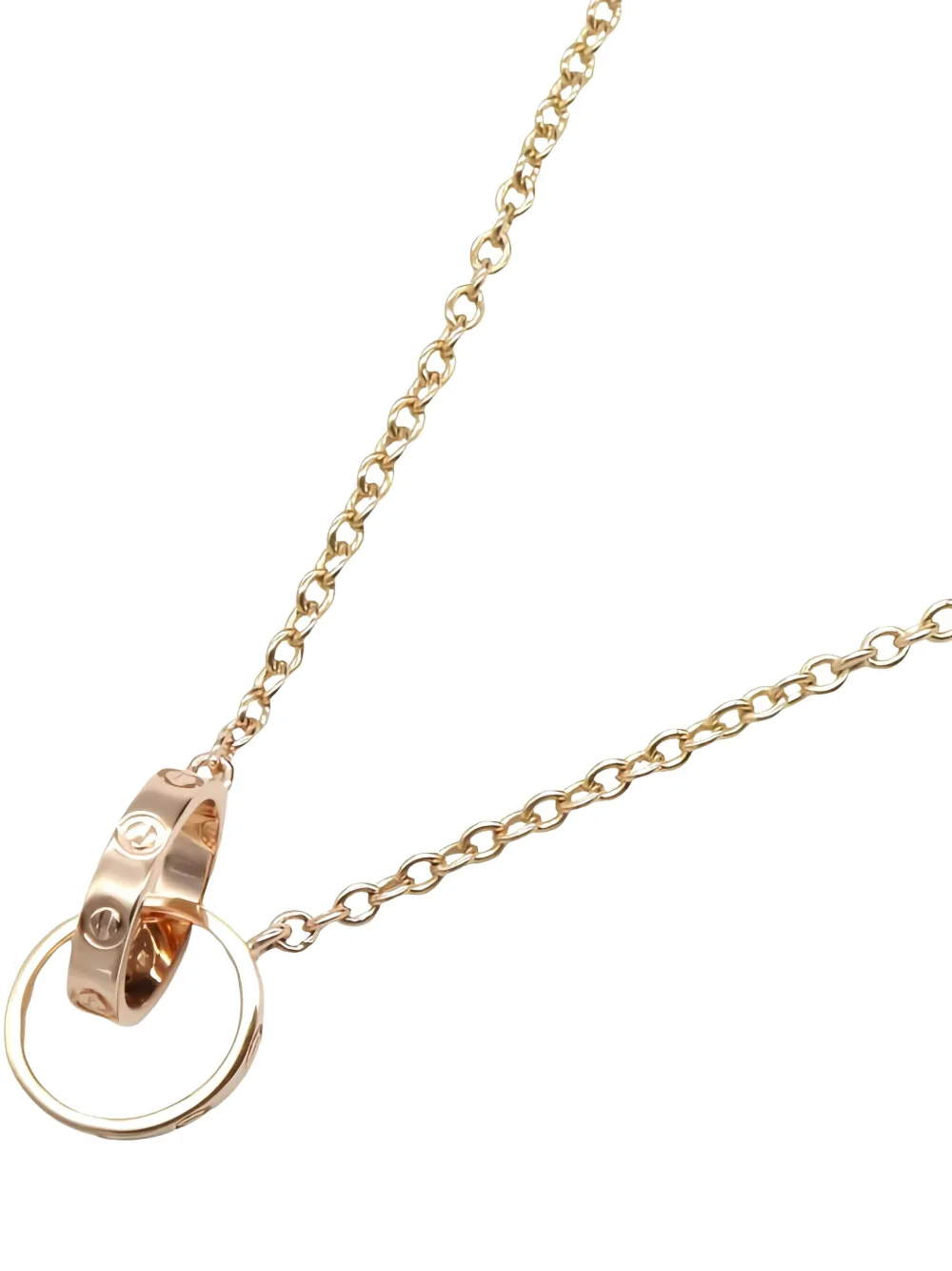 Pre-owned Cartier 2010s 18k Rose Gold Baby Love Necklace In Pink