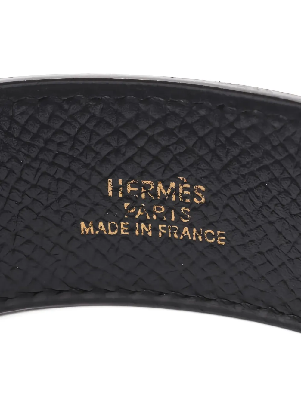 Pre-owned Hermes 2010s Dalvy Leather Bracelet In Black
