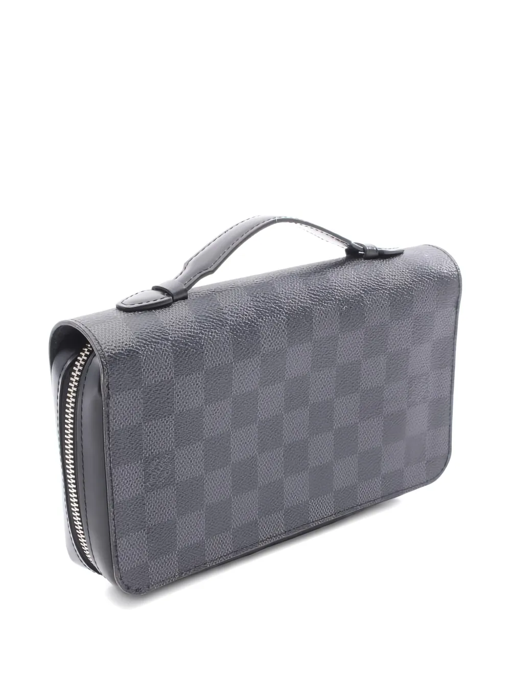 Pre-owned Louis Vuitton 2016 Xl Zippy Damier Graphite Wallet In Black