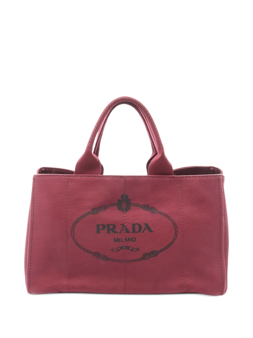 Prada Pre-Owned 2000s ロゴパッチ ハンドバッグ - レッド Prada Pre-Owned 2000s ロゴパッチ ハンドバッグ - レッド