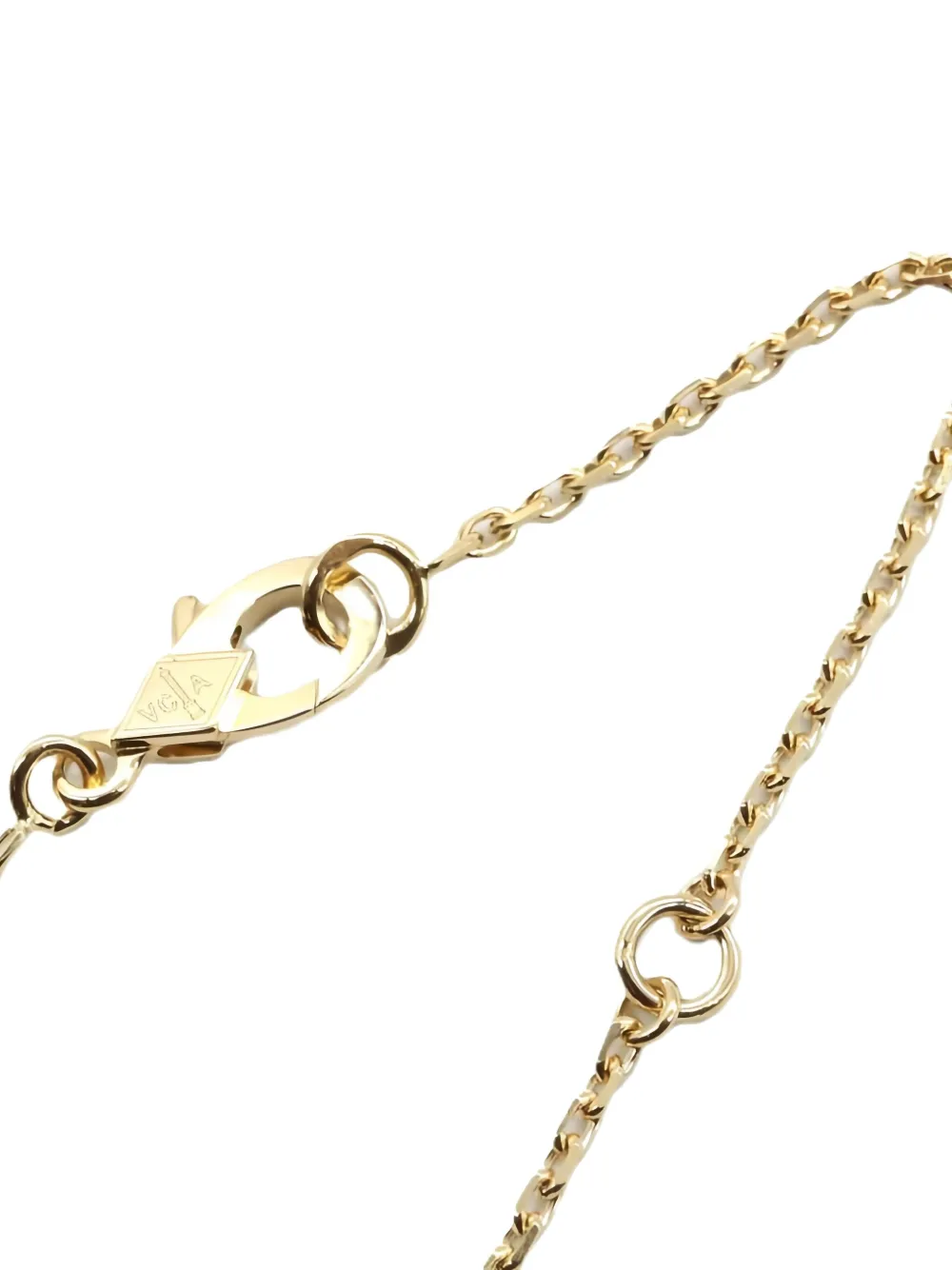 Pre-owned Van Cleef & Arpels 2010s 18k Yellow Gold Alhambra Diamond Necklace