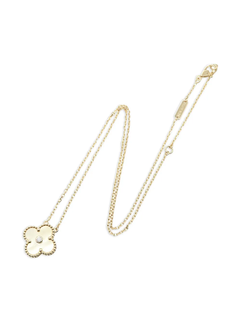 Van Cleef & Arpels Pre-Owned 2010s アルハンブラ ダイヤモンド ネックレス 18Kイエローゴールド -