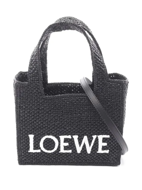 Loewe Pre-Owned 2020s raffia leather font mini tote bag