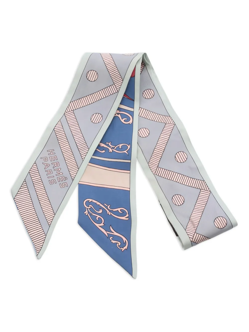 Hermès Pre-Owned 2000s printed ribbon scarf | Grey | Image 1