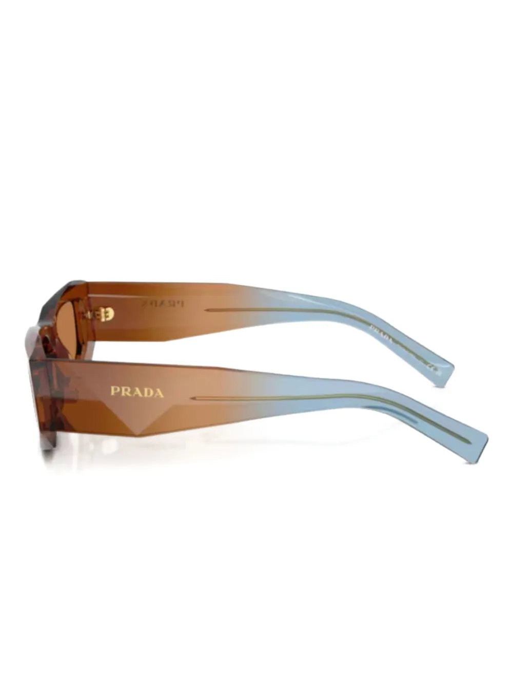 Prada Eyewear Zonnebril met geometrisch montuur Bruin