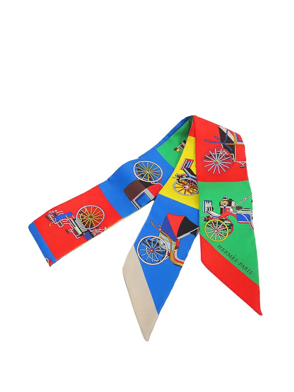 Hermès Pre-Owned 2021-2025 Les Voitures Exquises Silk Twilly Scarf scarves - Blu