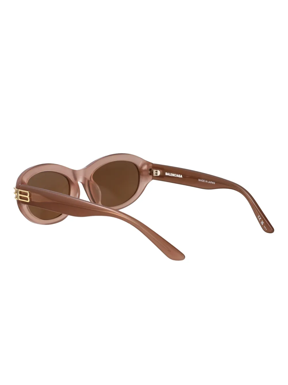 Balenciaga Eyewear Zonnebril met ovalen montuur Beige