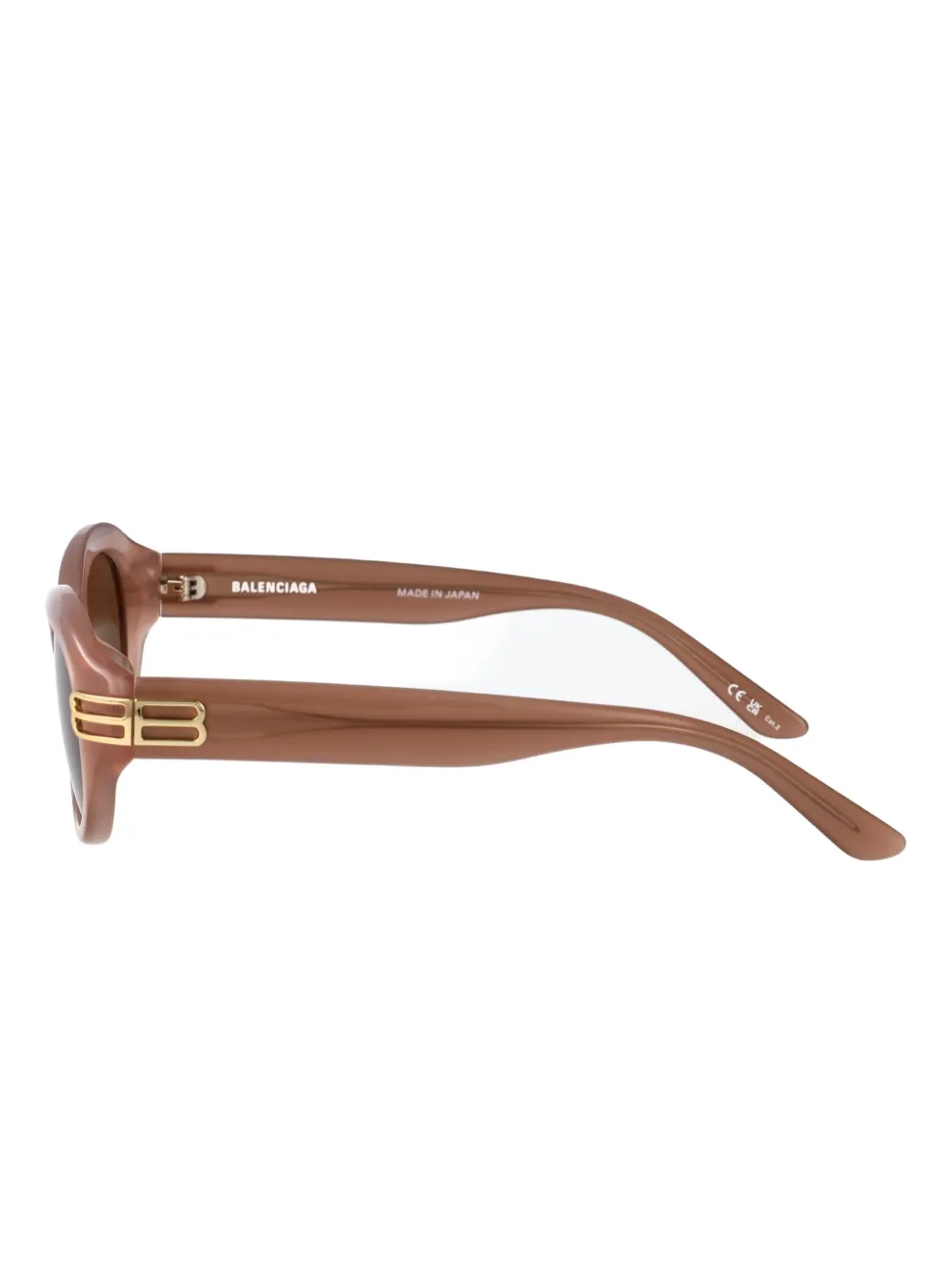 Balenciaga Eyewear Zonnebril met ovalen montuur Beige