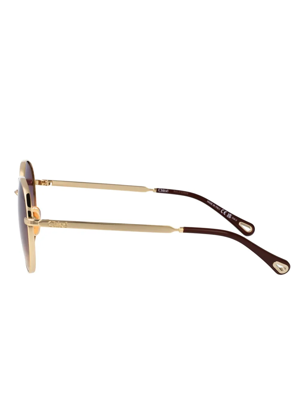 Chloé Eyewear Zonnebril met rond montuur Goud