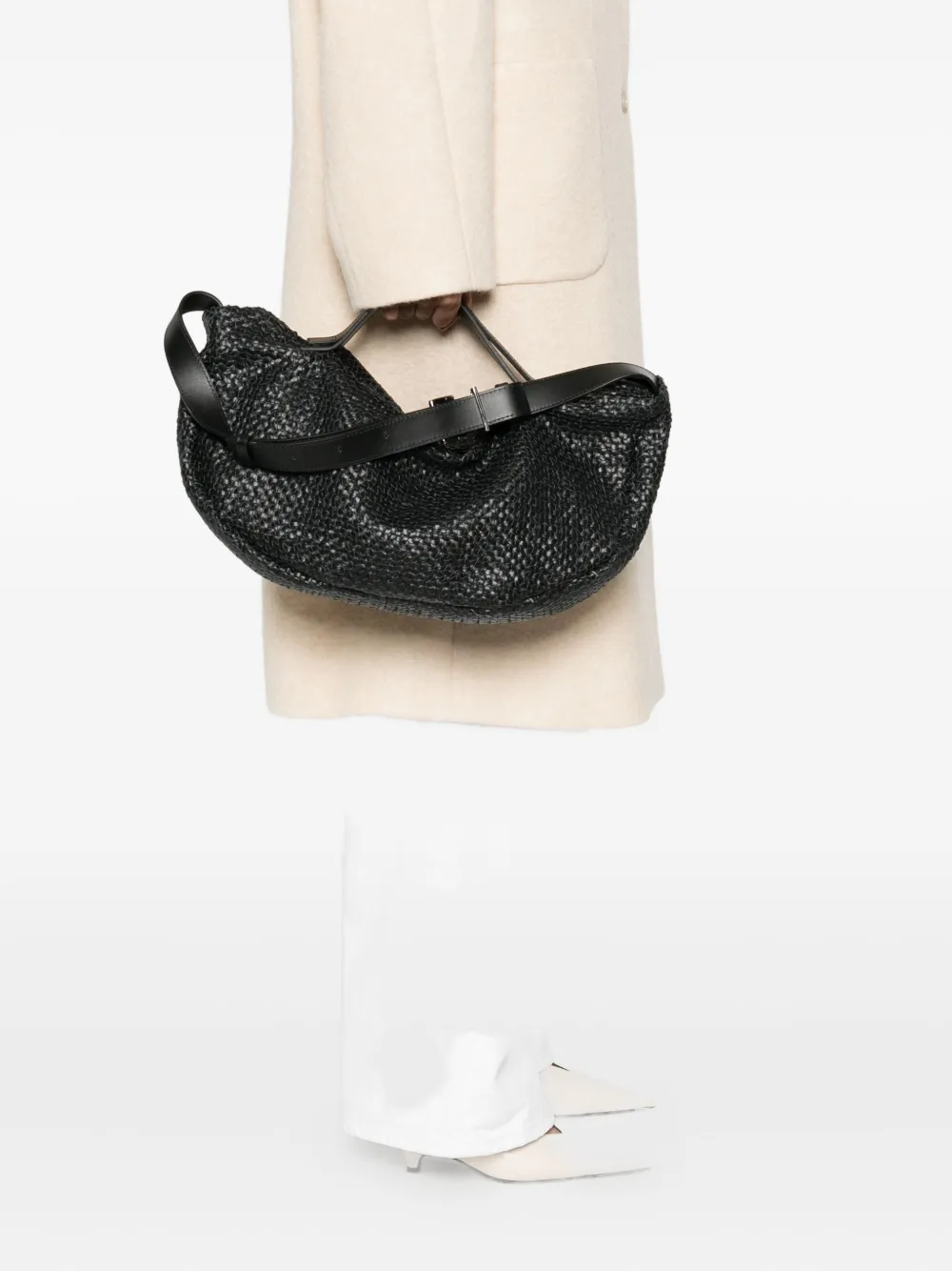 HAGS woven shoulder bag - Zwart