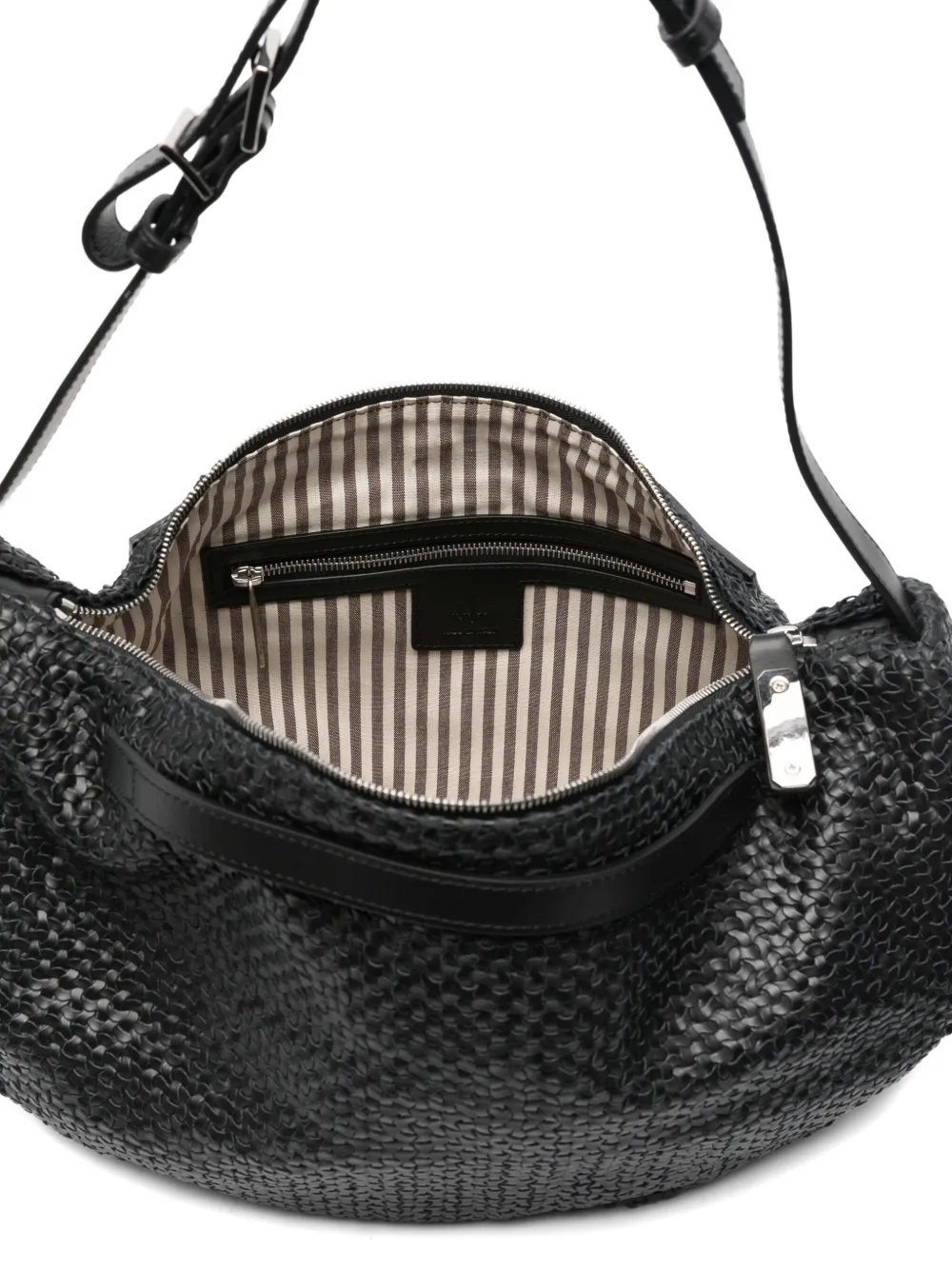 Hags Woven Shoulder Bag In Black