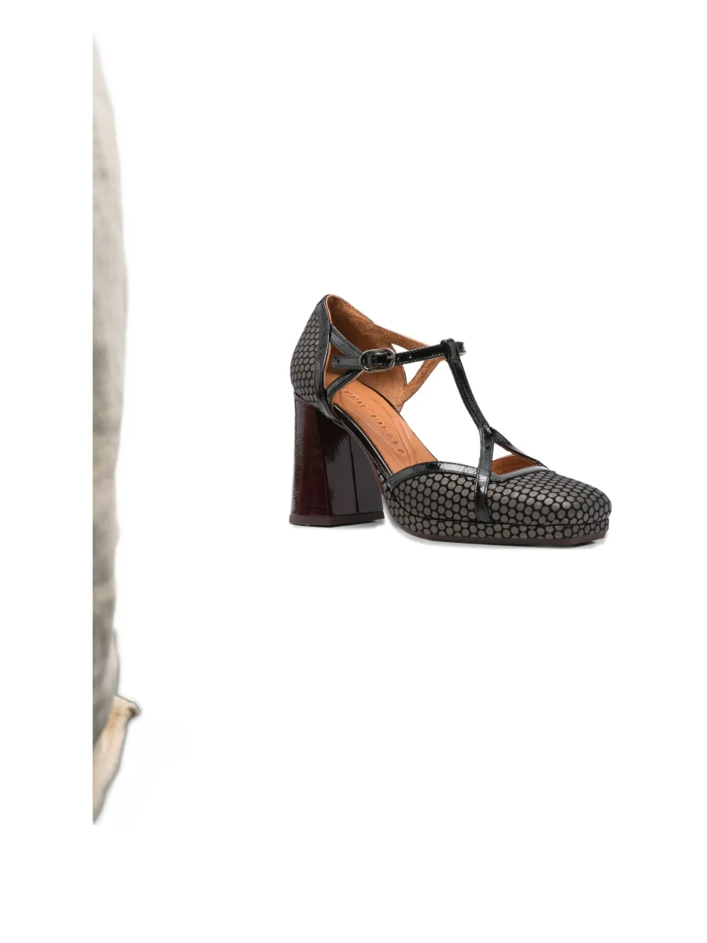 Chie Mihara 75mm T-strap block-heel pumps - Grijs