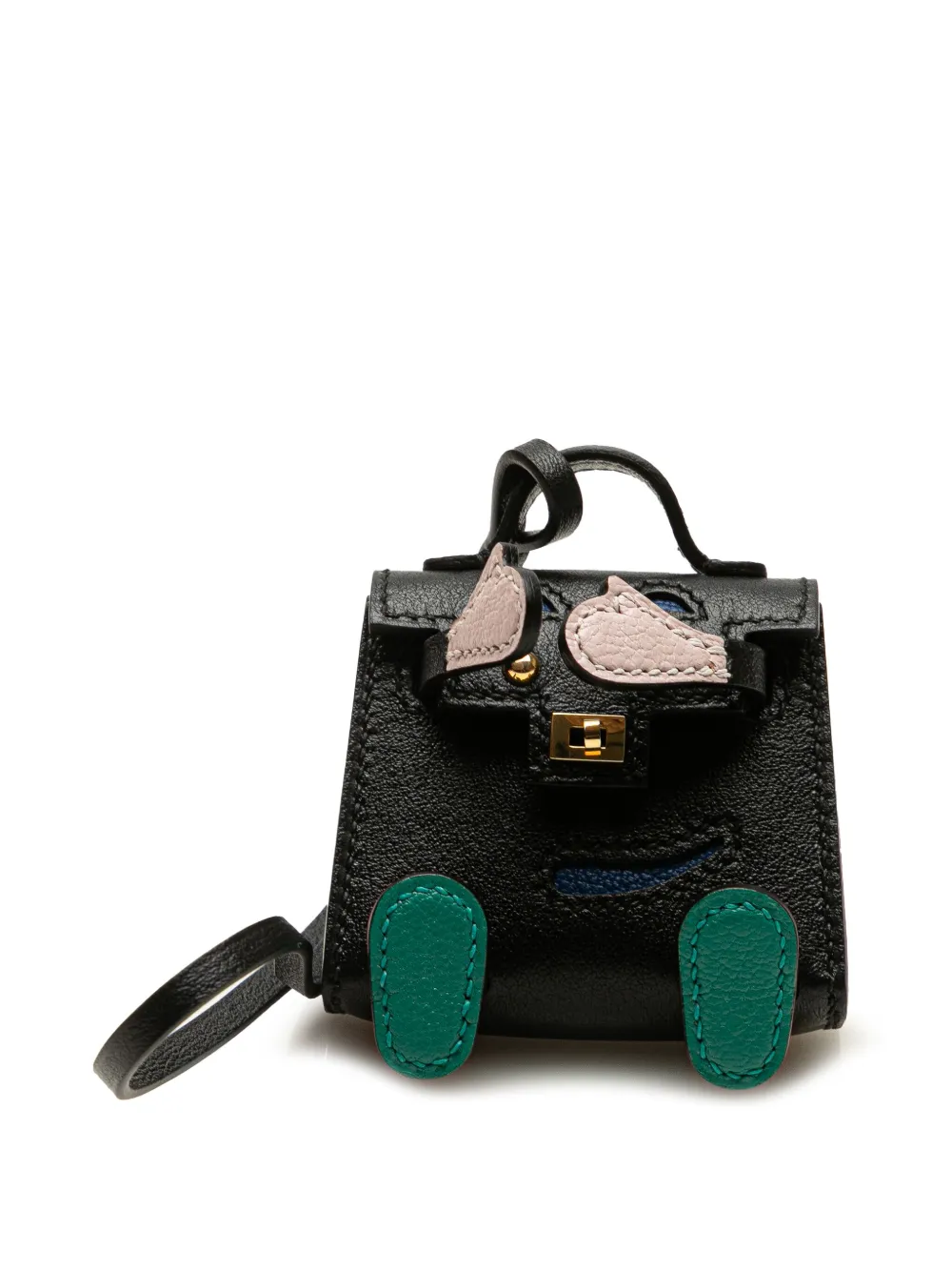 Hermès Pre-Owned 2022 Swift Kelly Doll Bag Charm key chain | Black | Image 1