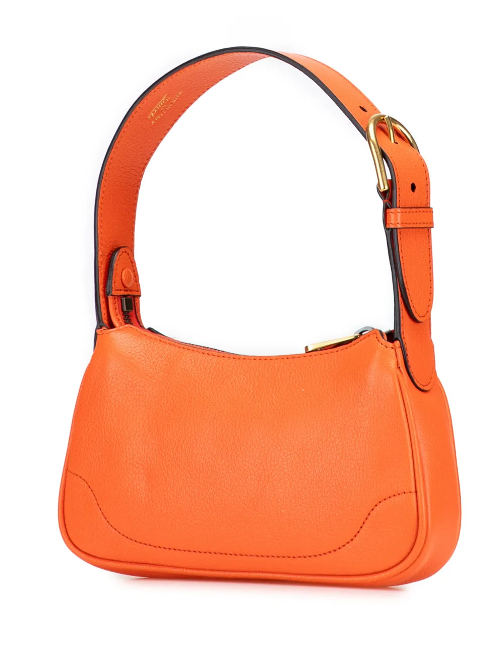 Pre-owned Gucci 2016-2025 Mini Leather Aphrodite Shoulder Bag In Orange
