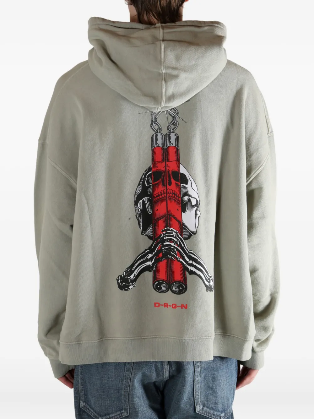 D-r-g-n Graphic-print Hoodie In Gray