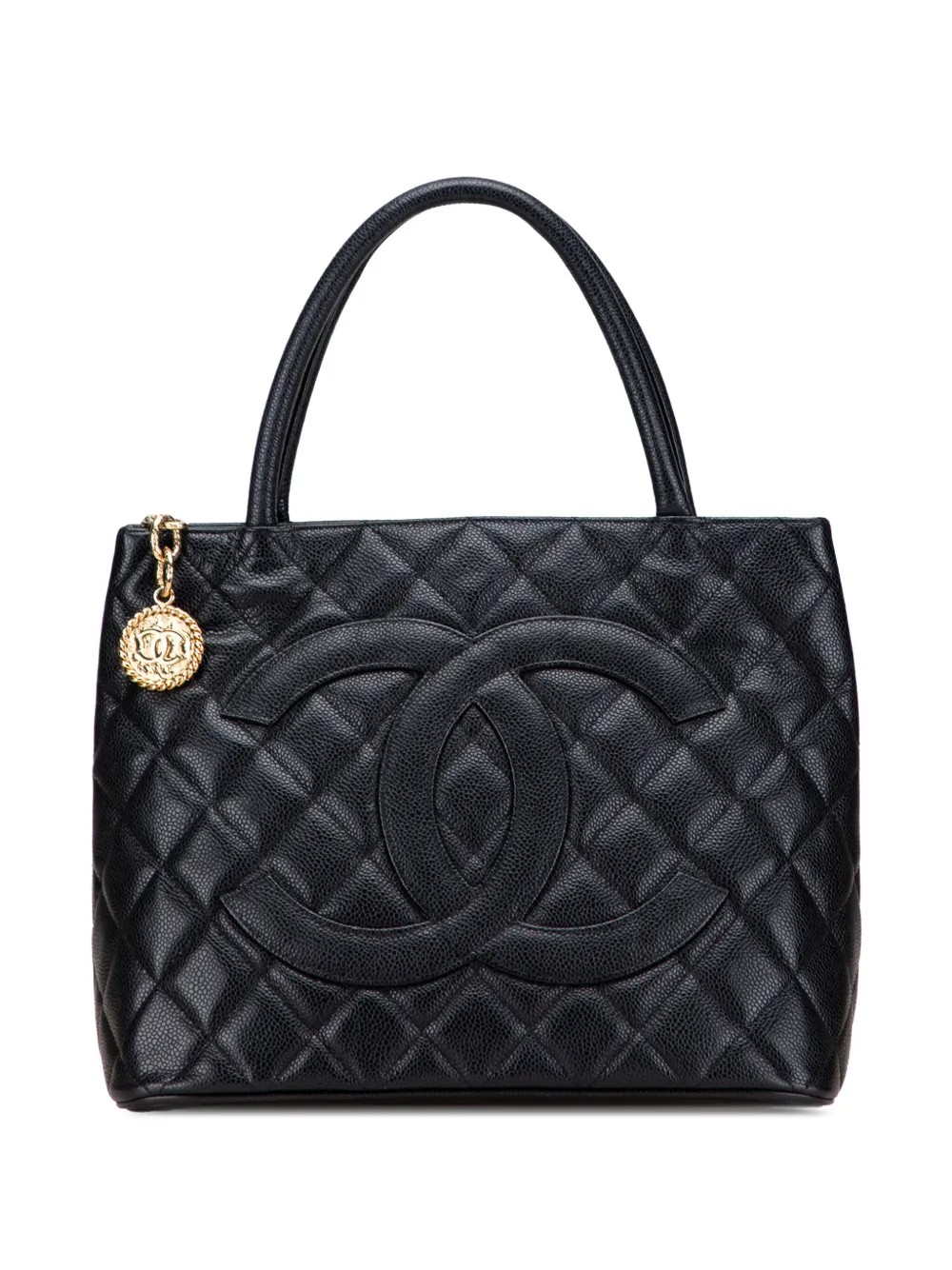 CHANEL Pre-Owned 2005-2006 Caviar Medallion tote bag - ブラック CHANEL Pre-Owned 2005-2006 Caviar Medallion tote bag - ブラック