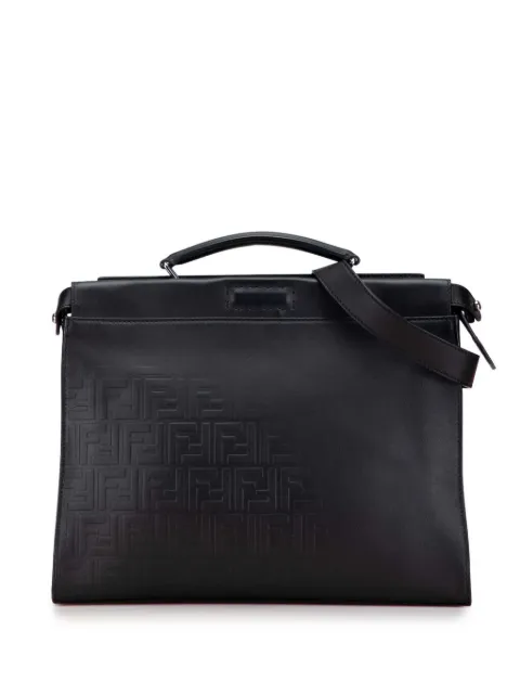 Fendi Pre-Owned 2010-2025 Medium Zucca Embossed Leather Peekaboo Iconic business bag