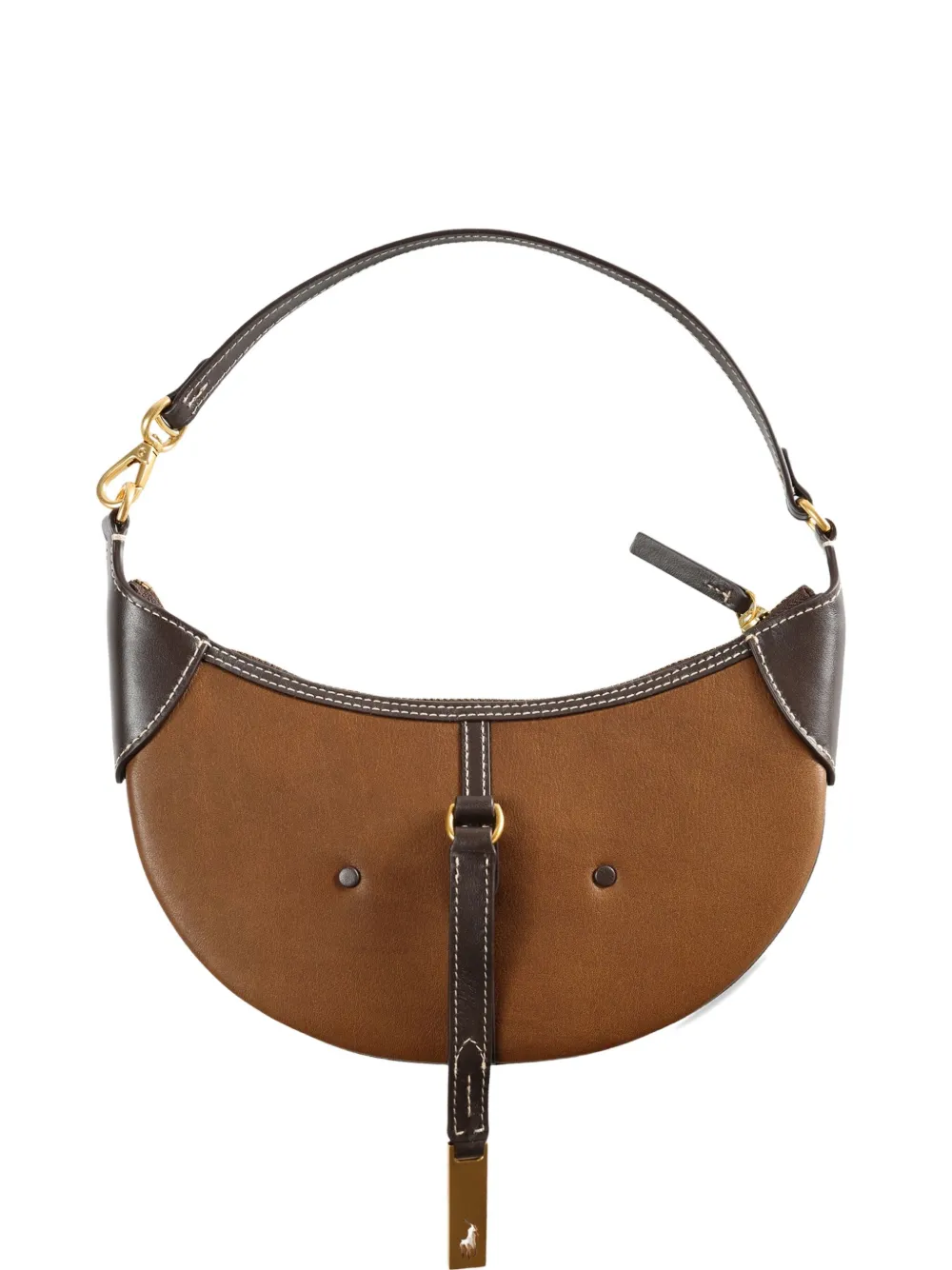 Polo Ralph Lauren Mini Polo Id Contrast-stitch Shoulder Bag In Brown