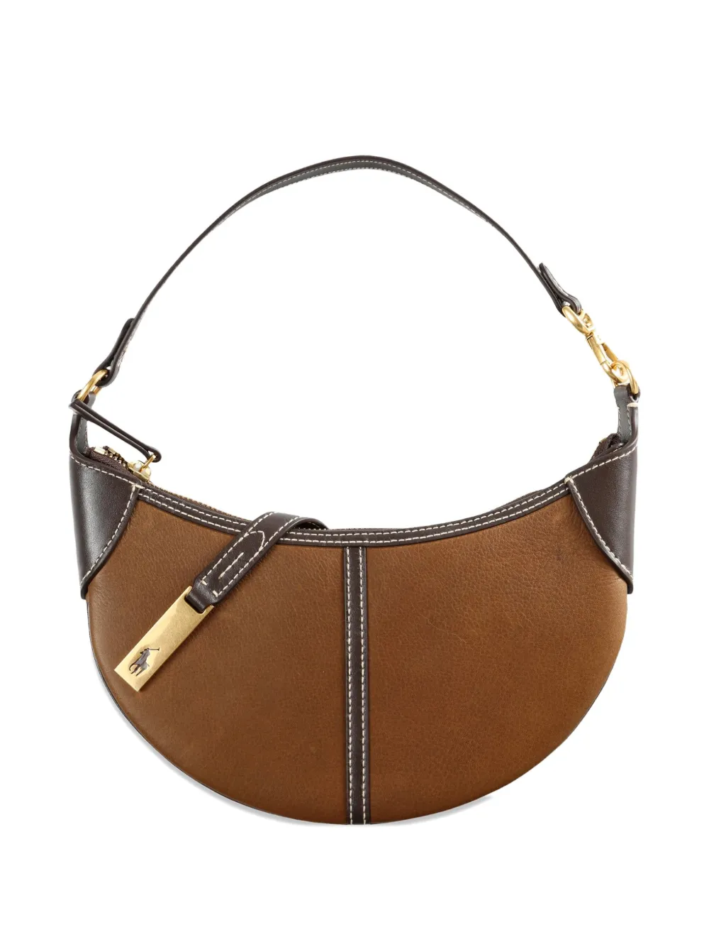 Polo Ralph Lauren mini Polo ID contrast-stitch shoulder bag - Bruin