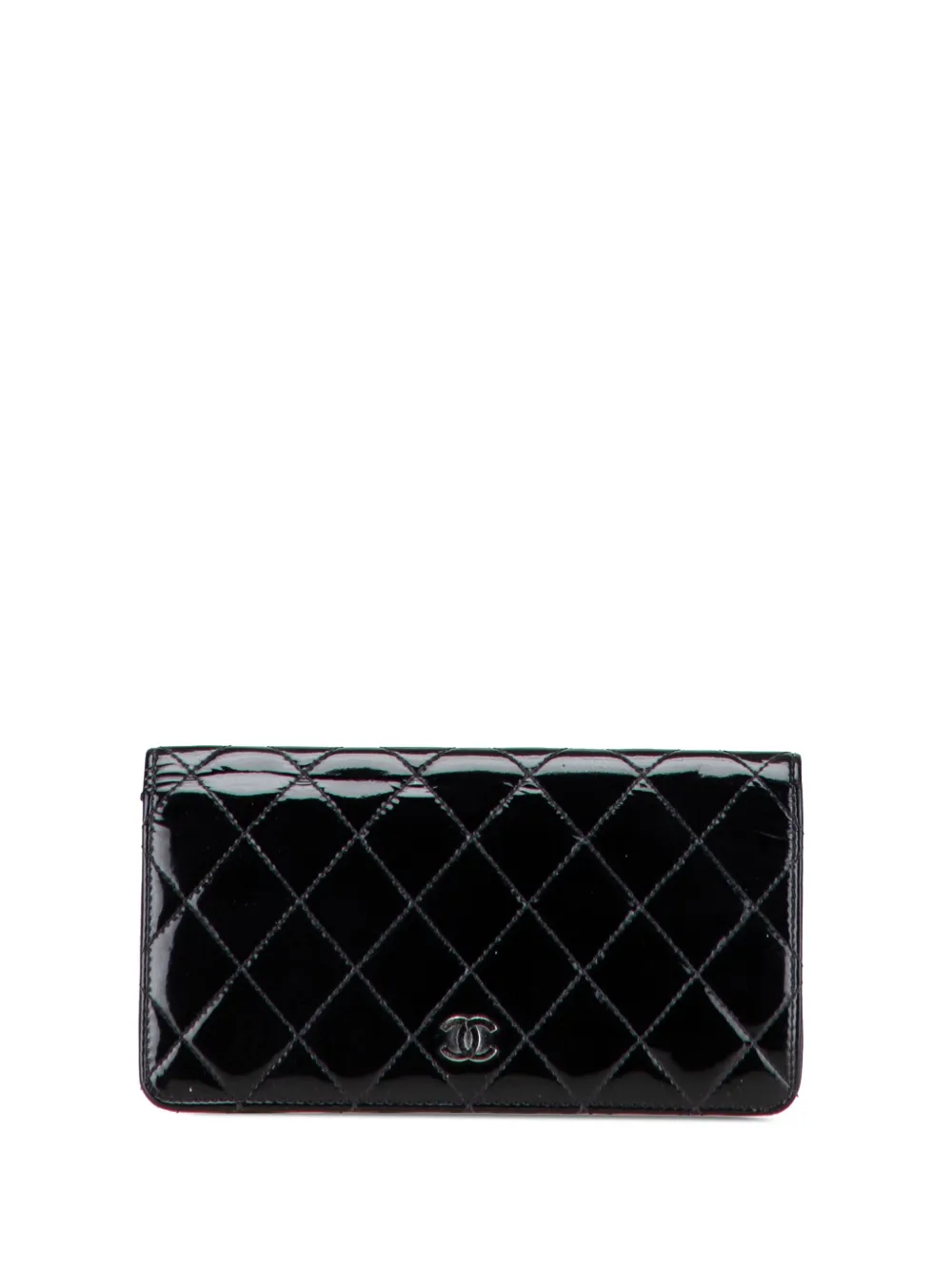 CHANEL Pre-Owned 2012 CC Quilted Patent L Yen Bifold Wallet long CHANEL Pre-Owned 2012 CC Quilted Patent L Yen Bifold Wallet long