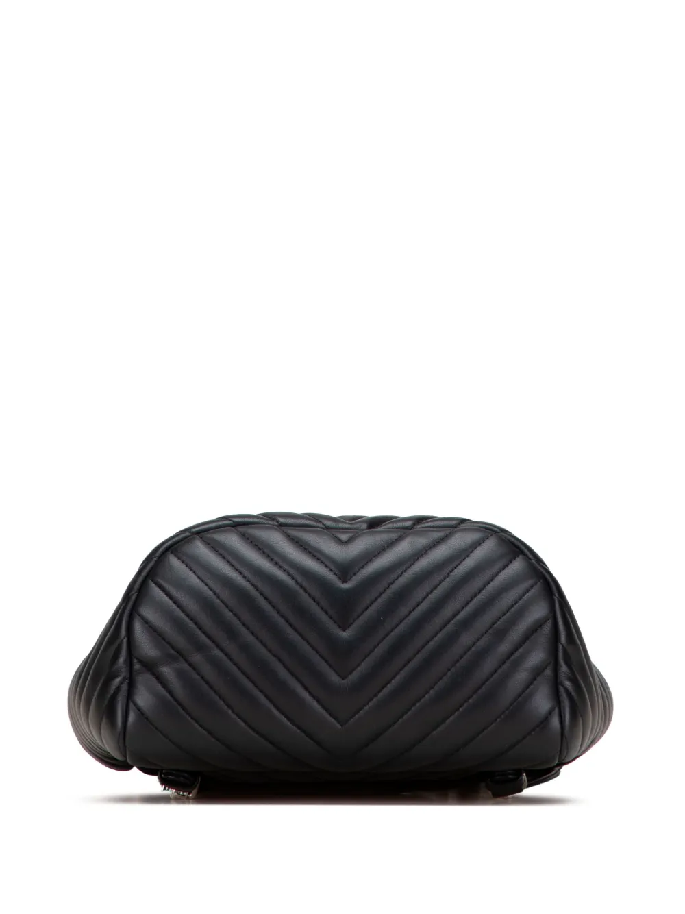 Pre-owned Chanel 2016-2017 Mini Chevron Calfskin Urban Spirit Backpack In Black