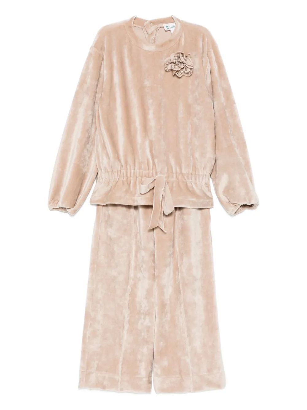 Lalalù Velvet Tracksuit In Neutral