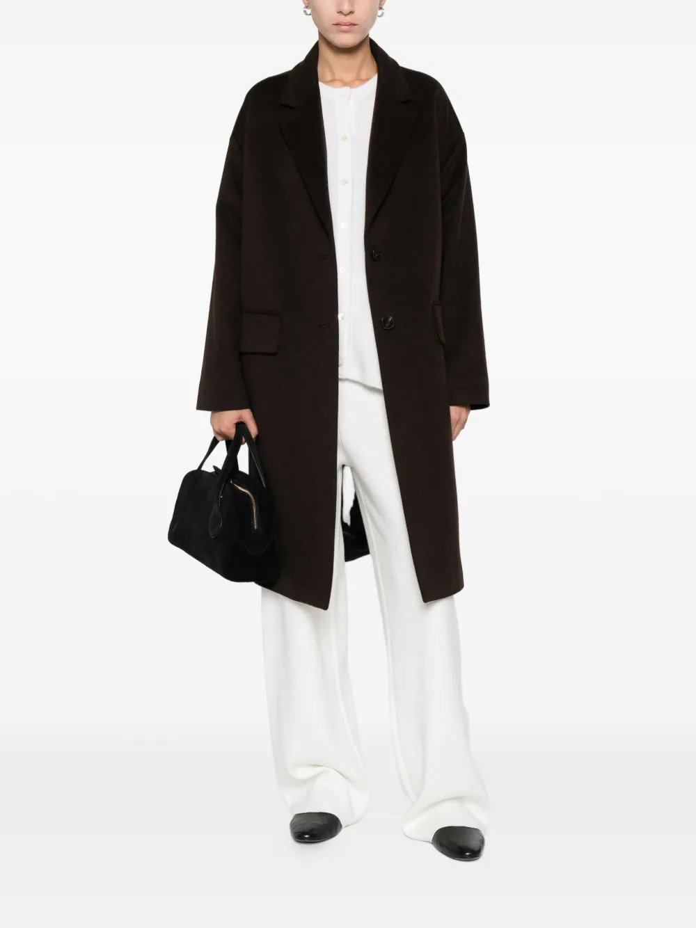 Alberto Biani Single-breasted Coat In Brown