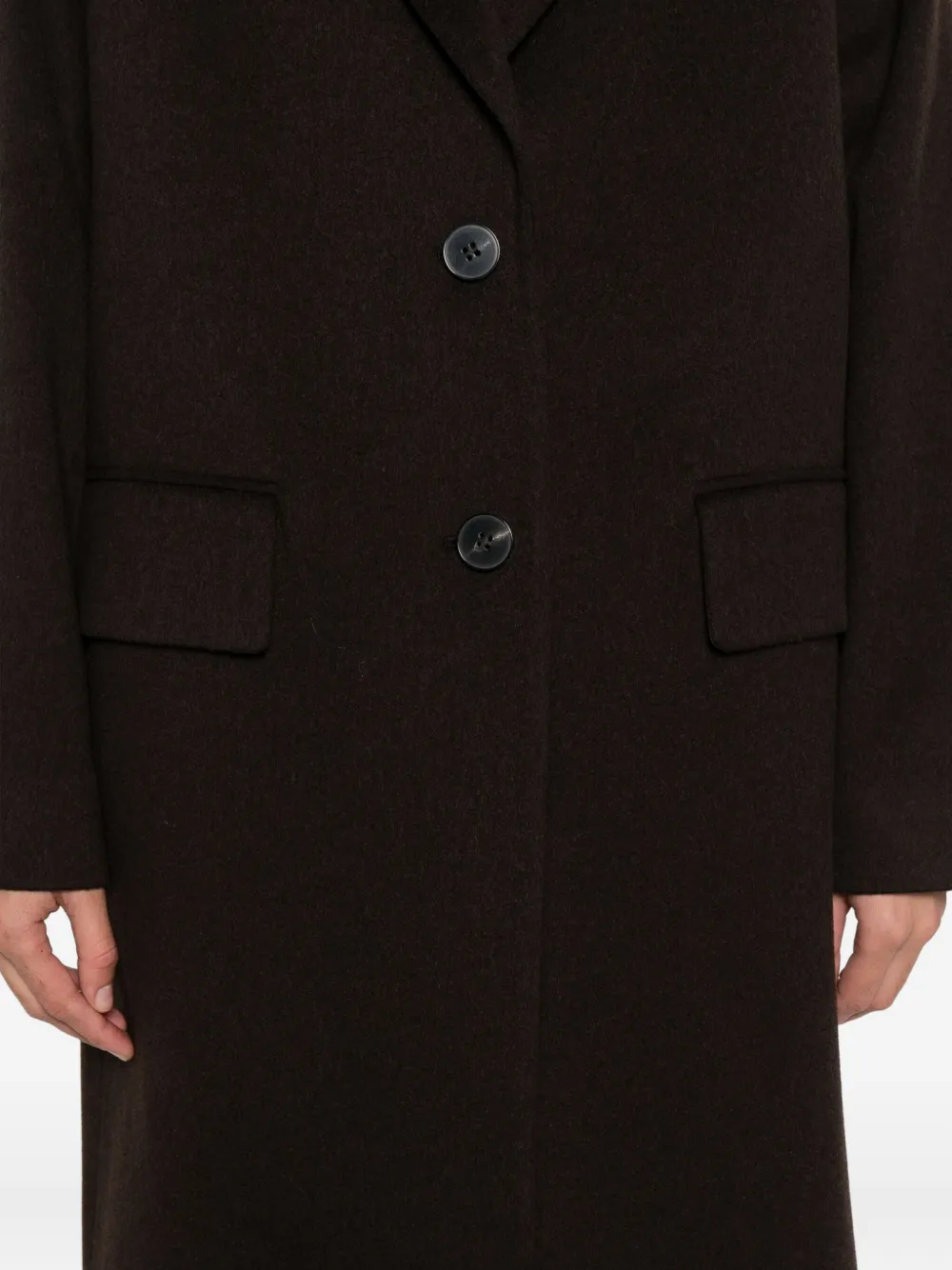 Alberto Biani Single-breasted Coat In Brown