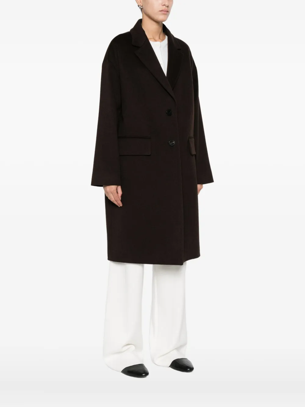 Alberto Biani Single-breasted Coat In Brown