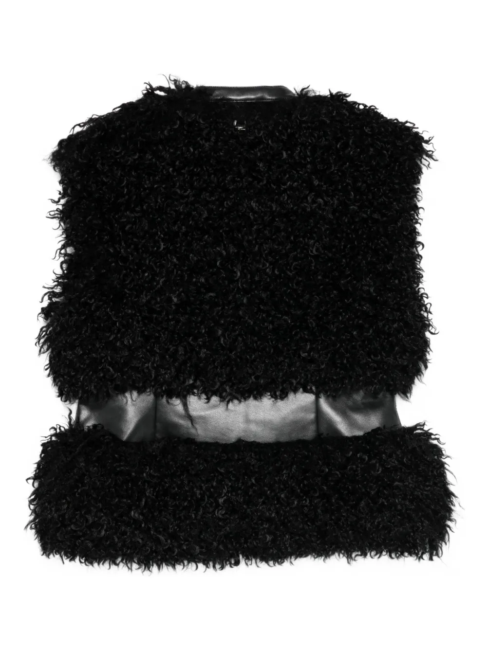 Apparis Faux-fur Sleeveless Jacket In Black