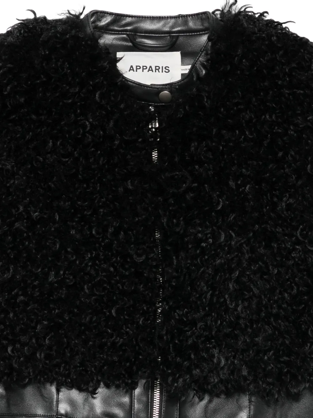 Apparis Mouwloos jack van imitatiebont Zwart