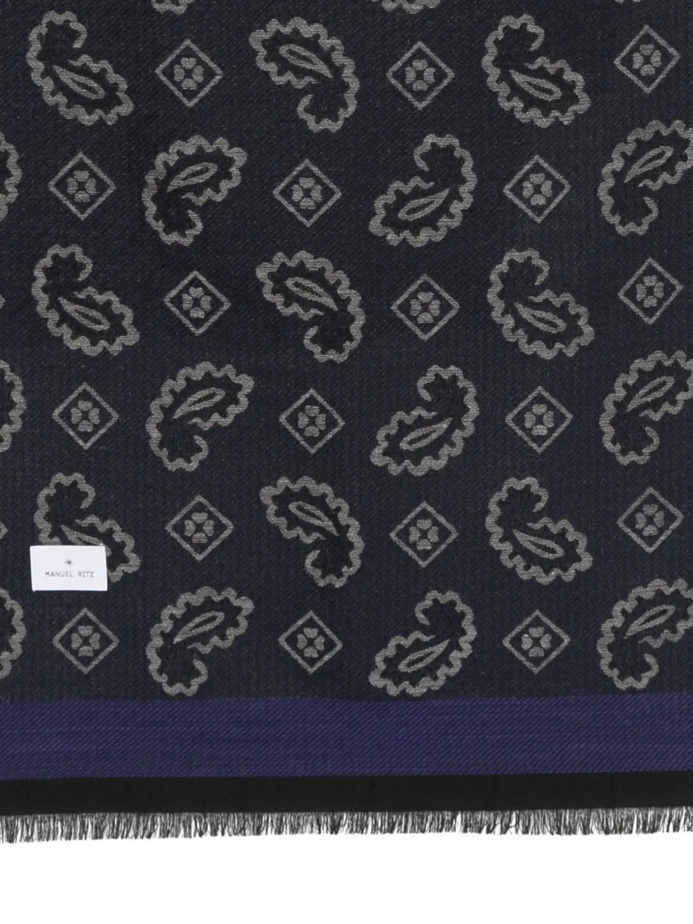 Manuel Ritz Paisley-jacquard Scarf In Black
