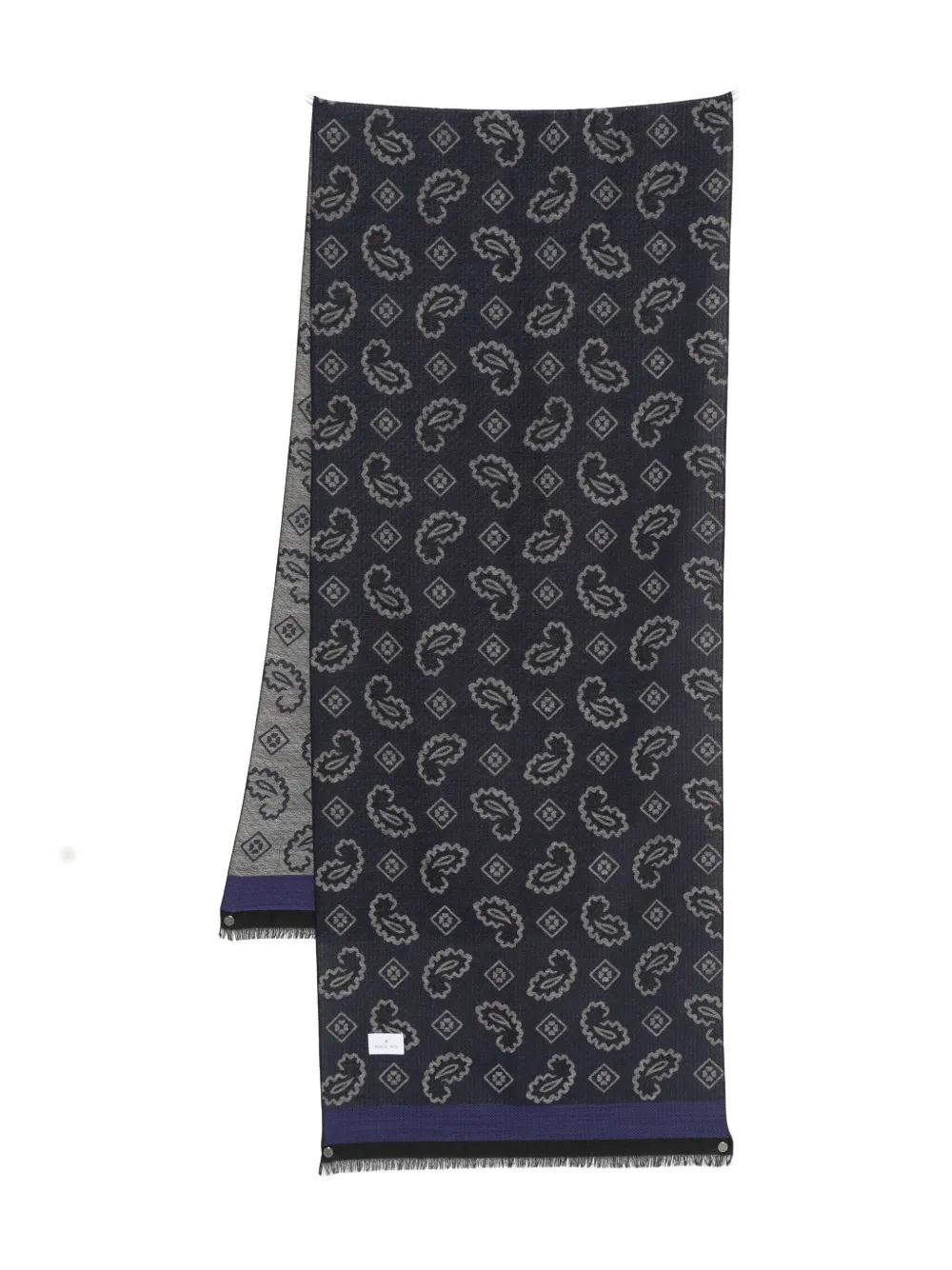 Manuel Ritz Paisley-jacquard Scarf In Black