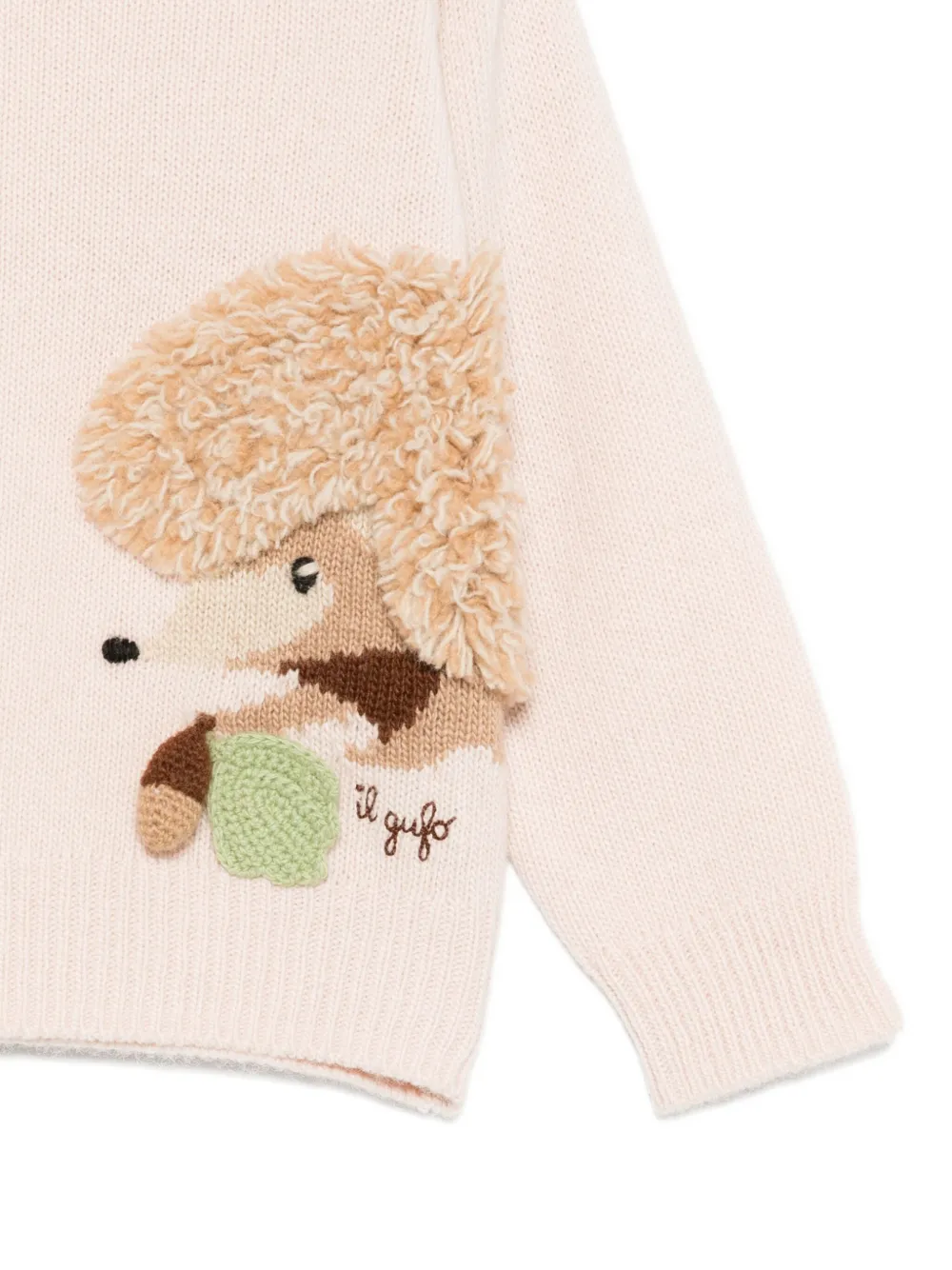 Il Gufo Trui met uil-applicatie Roze