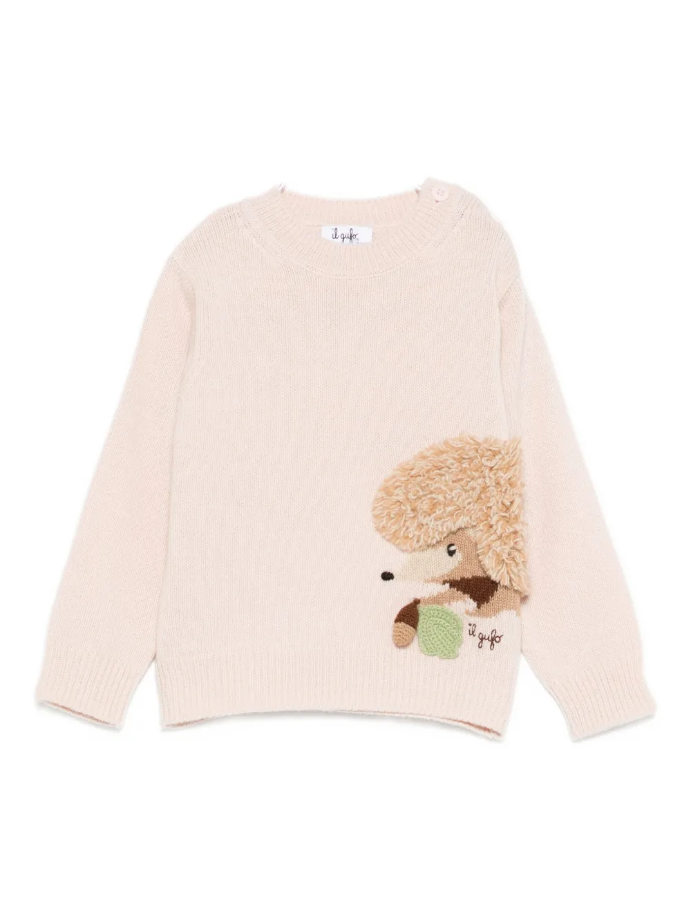 Il Gufo owl-appliqué jumper - Rosa