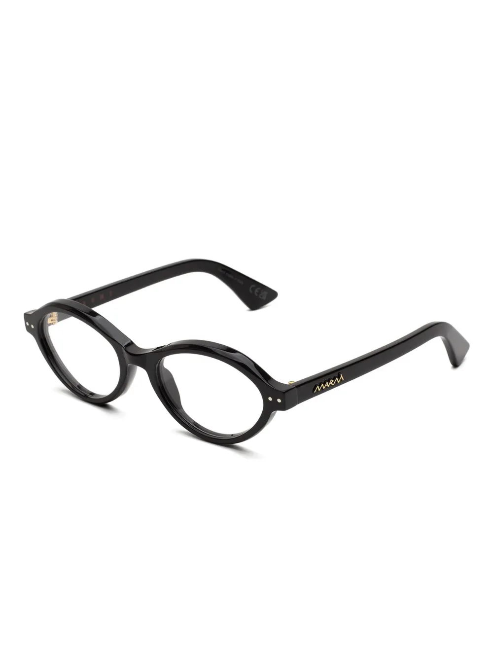 Marni Eyewear Oval-frame Glasses In Black