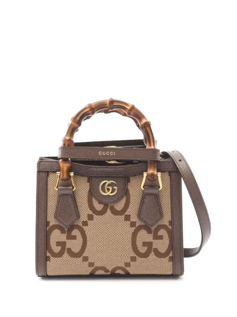 Gucci Pre-Owned 2016-2025 Mini Jumbo GG Canvas Bamboo Diana satchel