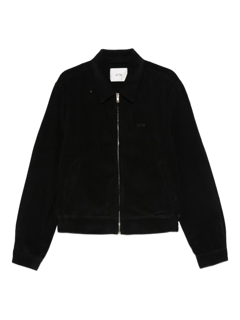 Arte Antwerp zip-up corduroy jacket | Black | Image 1