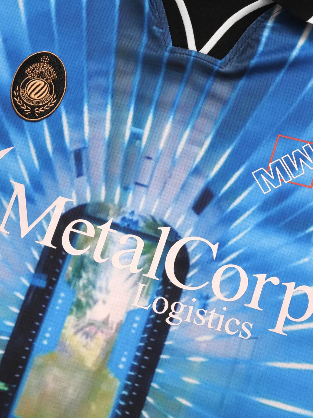 Metalwood Studio T-shirt met logopatroon en lange mouwen - Blauw