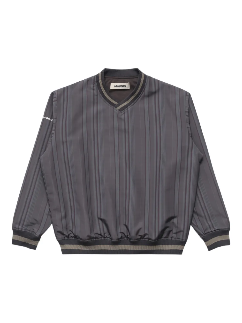 Metalwood Studio logo-motif V-neck sweatshirt - Grau