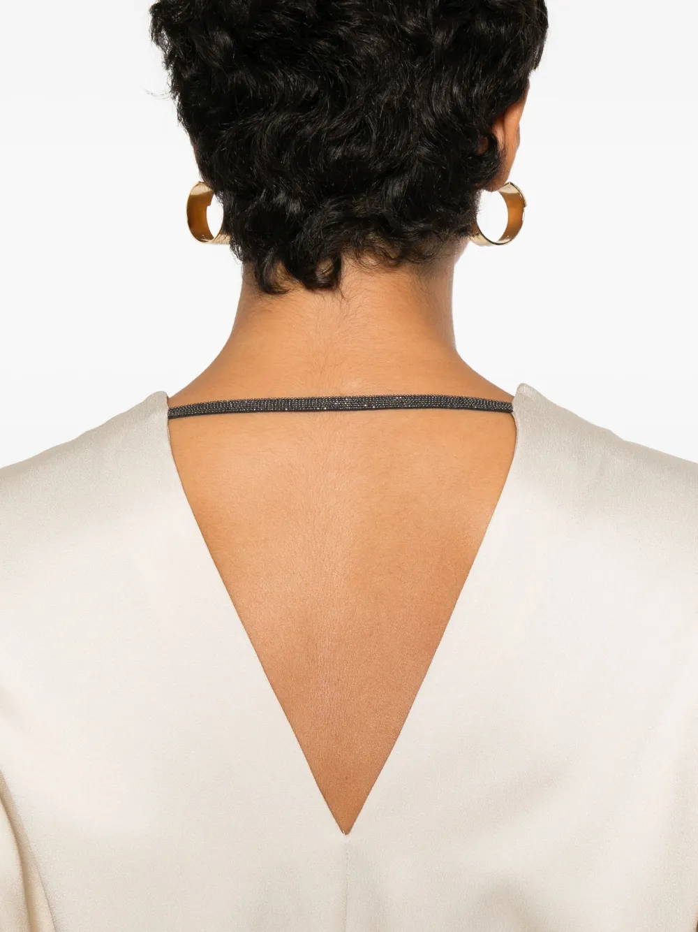 Brunello Cucinelli V-neck Midi Dress In White