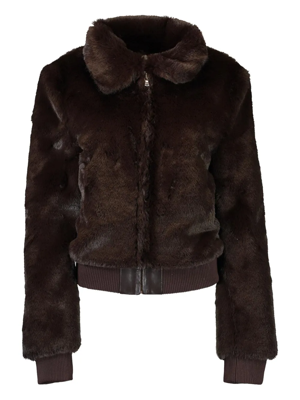 Sprwmn Tate Faux-fur Jacket In Brown