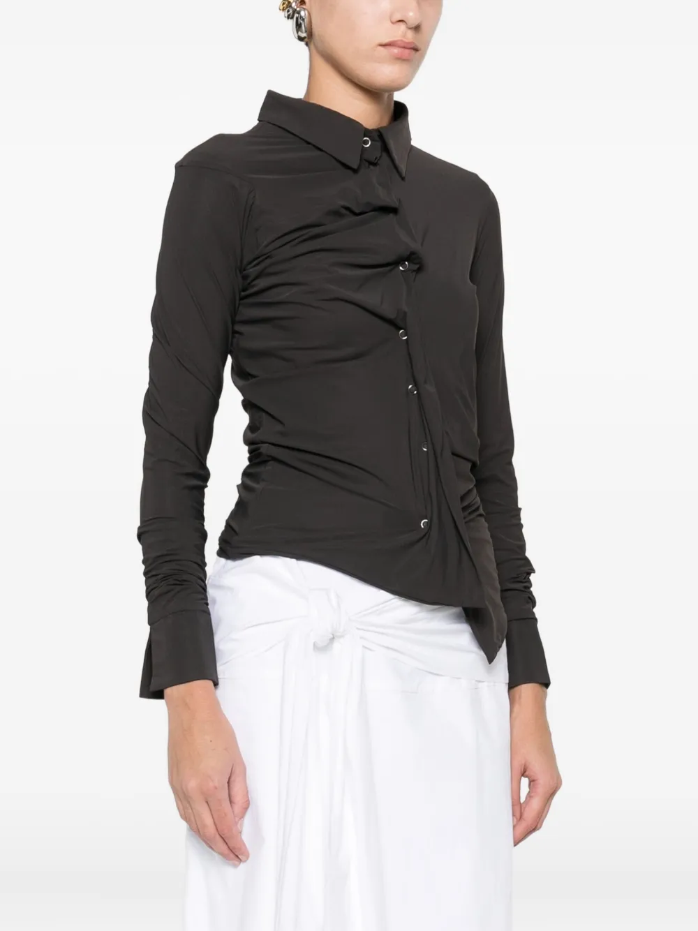 Ottolinger Blouse met gesmockt detail Grijs