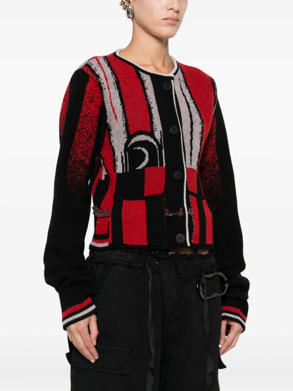 Ottolinger Vest met abstracte print Zwart