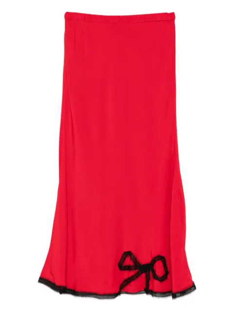 Rochas bow-trim midi skirt