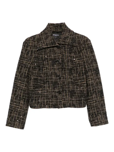 Rochas sequin-embellished check-print jacket